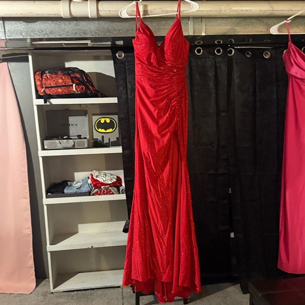 Red Glitter Prom Dress